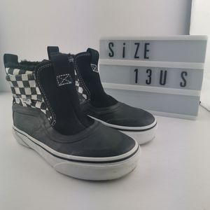 Kids Vans vulcanized rubber hi-tops checker 13 kids